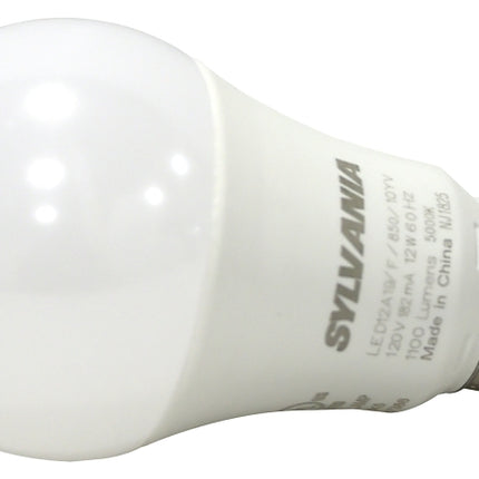 Sylvania 78100 LED Bulb, General Purpose, A19 Lamp, 75 W Equivalent, E26 Lamp Base, Frosted, Daylight Light :BX4: QUANTITY: 1