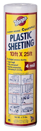 Carry-Home SP-4CH10-C Poly Film, 25 ft L, 10 ft W, Clear :ROLL: QUANTITY: 1