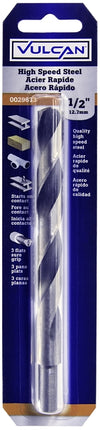 Vulcan Jobber Drill Bit, 1/2 in Dia, 6 in OAL, 3-Flat, Reduced Shank :CD: QUANTITY: 1