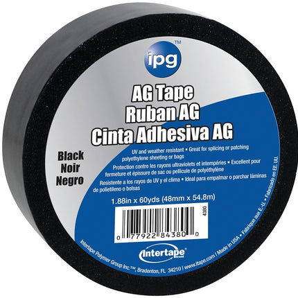IPG 4380 Adhesive Tape, 60 yd L, 1-7/8 in W, Polyethylene Backing, Black :EA: QUANTITY: 1