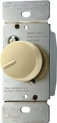 Eaton Wiring Devices RFS5-V-K Rotary Control Switch, 5 A, 120 V, Rotary Actuator, Polycarbonate, Ivory :CD: QUANTITY: 1