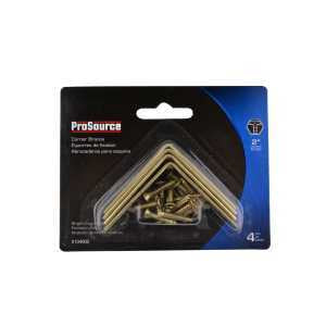 Prosource CB-S02-C4PS Corner Brace, 2 in L, 2 in W, 5/8 in H, Steel, Bright Brass, 1.8 mm Thick Material :CD 4: QUANTITY: 1