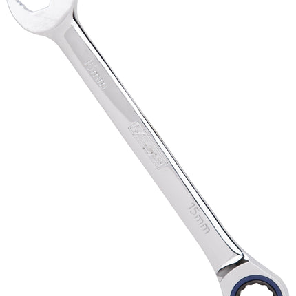 Vulcan PG15MM Combination Wrench, Metric, 15 mm Head, Chrome Vanadium Steel, Polished Mirror :EA: QUANTITY: 1