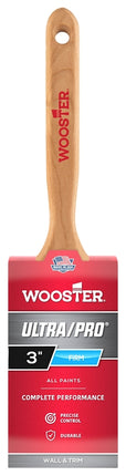 Wooster 4175-3 Paint Brush, 3 in W, 3-3/16 in L Bristle, Nylon/Polyester Bristle, Flat Sash Handle :EA: QUANTITY: 1