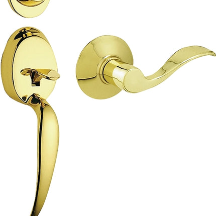 Schlage Plymouth Series F60V PLY/ACC 505 Combination Lockset, Mechanical Lock, Lever Handle, Wave Design, Bright Brass :CD: QUANTITY: 1