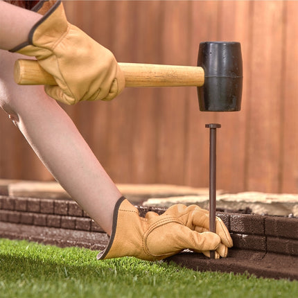 Rubberific RBFE4BN40 Brickface Landscape Edging, 48 in L, L, Rubber, Brown :BAG: QUANTITY: 1