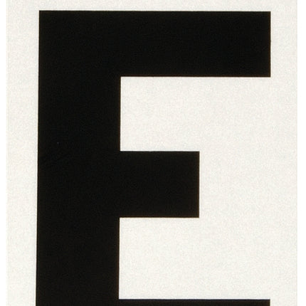Hy-Ko RV-50/E Reflective Letter, Character: E, 3 in H Character, Black Character, Silver Background, Vinyl :CD: QUANTITY: 10
