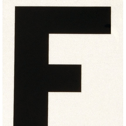 Hy-Ko RV-50/F Reflective Letter, Character: F, 3 in H Character, Black Character, Silver Background, Vinyl :CD: QUANTITY: 10