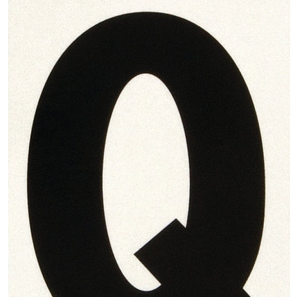 Hy-Ko RV-50/Q Reflective Letter, Character: Q, 3 in H Character, Black Character, Silver Background, Vinyl :CD: QUANTITY: 10