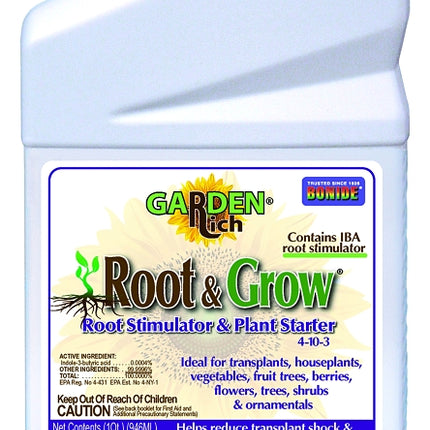 Bonide Root & Grow 412 Root Stimulator, 1 qt, Liquid, 4-10-3 N-P-K Ratio :EA: QUANTITY: 1