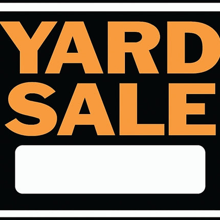 Hy-Ko Hy-Glo Series 3033 Identification Sign, Rectangular, YARD SALE, Fluorescent Orange Legend, Black Background :EA: QUANTITY: 10