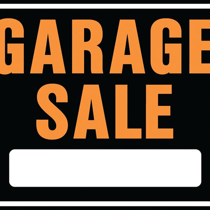 Hy-Ko Hy-Glo Series SP-110 Jumbo Identification Sign, Garage Sale, Fluorescent Orange Legend, Plastic :EA: QUANTITY: 5
