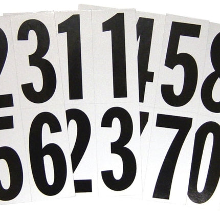 Hy-Ko MM-23N Packaged Number Set, 3 in H Character, Black Character, White Background, Vinyl :EA: QUANTITY: 10