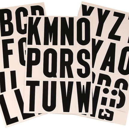 Hy-Ko MM-4L Packaged Letter Set, 3 in H Character, Black Character, White Background, Vinyl :CD: QUANTITY: 1