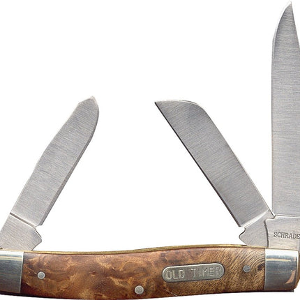 OLD TIMER 8OTW Folding Pocket Knife, 3 in L Blade, 7Cr17 High Carbon Stainless Steel Blade, 3-Blade :EA: QUANTITY: 1