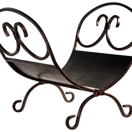 Simple Spaces CPO90503AC3L Log Rack, 13-1/4 in W, 13-1/4 in D, 14-1/2 in H, Steel Base, Antique Bronze :EA: QUANTITY: 1