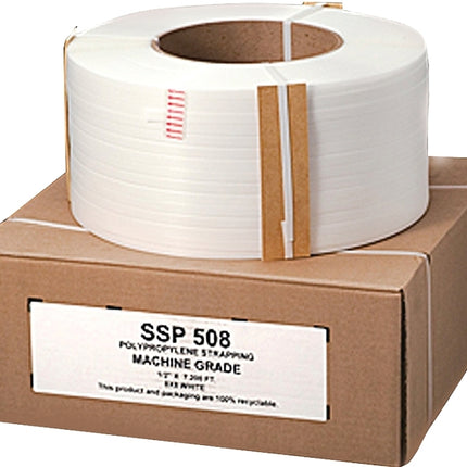 Nifty Wrapper SSP508HD Strapping Coil, 7200 ft L, 1/2 in W, 0.025 Thick Material, Polypropylene, White :EA: QUANTITY: 1