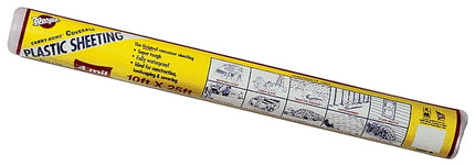 Warp's 12-4CH10 Polyethylene Sheeting, 25 ft L, 10 ft W, Clear :ROLL: QUANTITY: 12