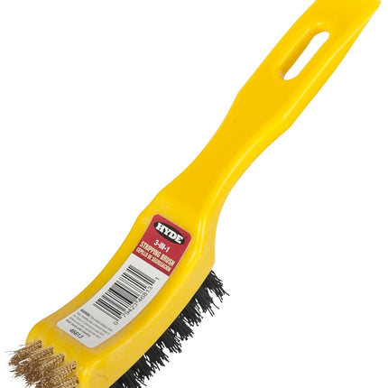 Hyde 46813 Paint Stripping Wire Brush, 0.64 mm L Trim, Brass/Nylon Bristle :EA: QUANTITY: 1
