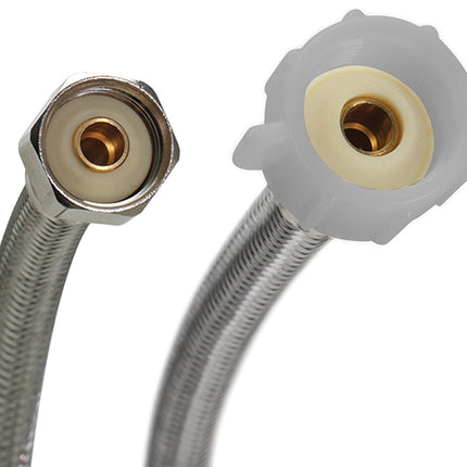 Fluidmaster B4T12 Toilet Connector, 1/2 in Inlet, FIP Inlet, 7/8 in Outlet, Ballcock Outlet, Stainless Steel Tubing :EA: QUANTITY: 1