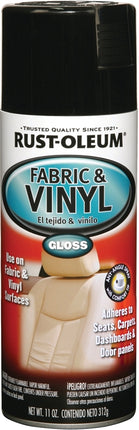 Rust-Oleum 248918 Automotive Upholstery Paint, Gloss, Black, 11 oz, Can :CAN: QUANTITY: 1