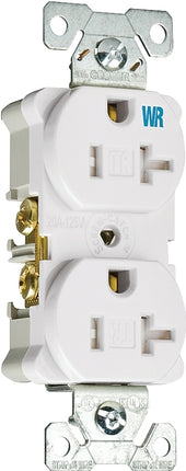 Eaton Wiring Devices TWRBR20W-BXSP Duplex Receptacle, 2 -Pole, 20 A, 125 V, Back, Side Wiring, NEMA: 5-20R, White :EA: QUANTITY: 1