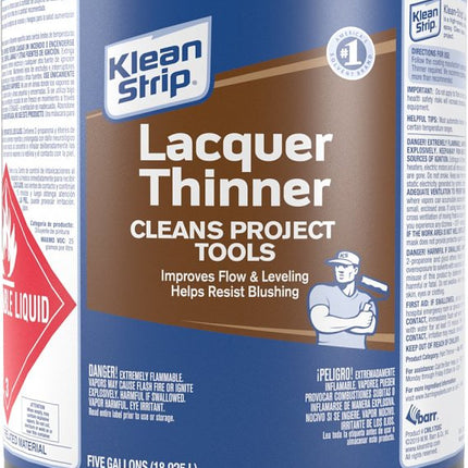 Klean Strip CML170SC Lacquer Thinner, Liquid, Characteristic Ketone, Clear, 5 gal :PAIL: QUANTITY: 1