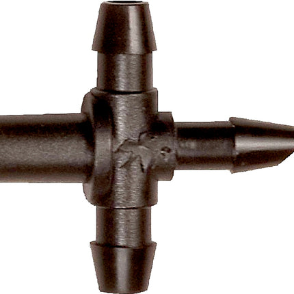 Rain Bird BT25-10PK Drip Irrigation Tee, 1/4 in Connection, Barb, Plastic, Black :EA: QUANTITY: 1