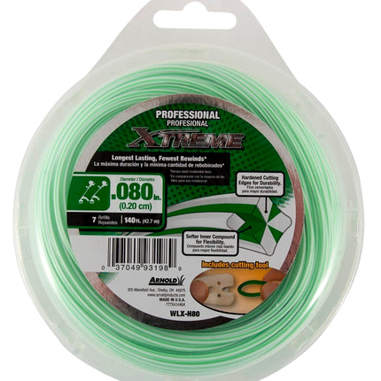 Arnold Xtreme Professional WLX-H80 Trimmer Line, 0.080 in Dia, 140 ft L, Monofilament :EA: QUANTITY: 1