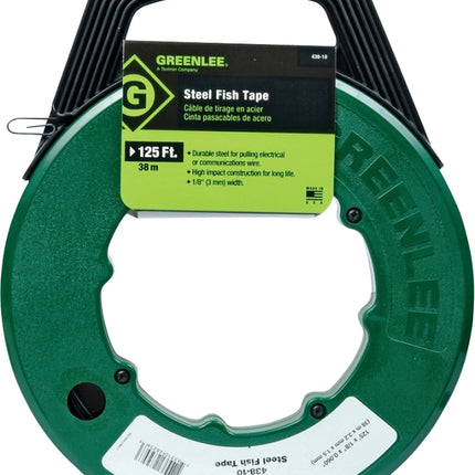 Greenlee MagnumPRO Series FTS438-125BP Fish Tape, 1/8 in Tape, 125 ft L Tape, Steel Tape :EA: QUANTITY: 1