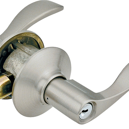 Schlage Accent Series F51A ACC 619 Entry Lever, Mechanical Lock, Satin Nickel, Metal, Residential, 2 Grade :BX: QUANTITY: 4