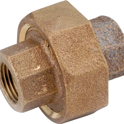 Anderson Metals 738104-06 Pipe Union, 3/8 in, FIPT, Red Brass, 200 psi Pressure