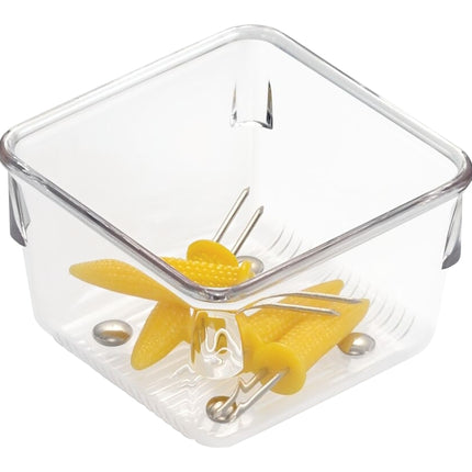 iDESIGN LINUS 52230 Drawer Organizer, Plastic, Clear, 3 in OAL, 2 in OAH, 3 in OAW