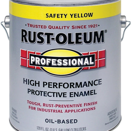 Rust-Oleum 242258 Enamel Paint, Oil, Gloss, Safety Yellow, 1 gal, Can, 255 to 435 sq-ft/gal Coverage Area