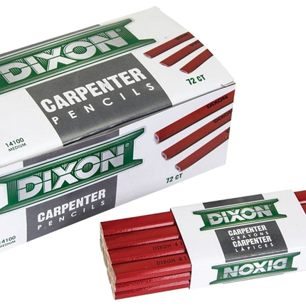 Dixon Ticonderoga 14100 Carpenter Pencil, Black/Red, 7 in L