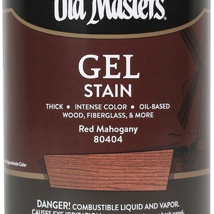 Old Masters 80404 Gel Stain, Red Mahogany, Liquid, 1 qt, Can