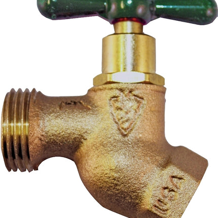 arrowhead 253LF Hose Bibb, 1/2 x 3/4 in Connection, FIP x Male Hose Thread, 125 psi Pressure, Bronze Alloy Body