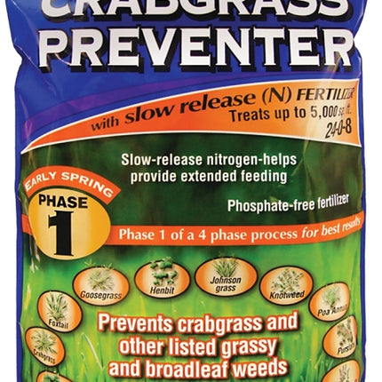 Bonide 60412 Crabgrass Preventer Fertilizer, 16 lb, Solid, 24-0-8 N-P-K Ratio
