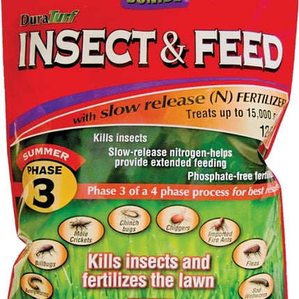 DuraTurf 60434 Insect and Feed, 50 lb, Granular, 12-0-10 N-P-K Ratio