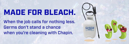 CHAPIN 20075 Bleach Sprayer, 1 gal Tank, Poly Tank, 34 in L Hose