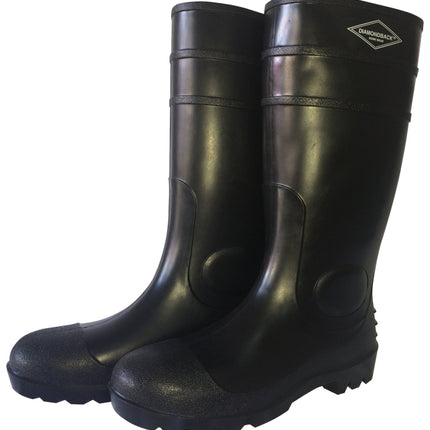 Diamondback L-G06B11 Knee Boots, 11, Black, PVC Upper, Slip on Boots Closure :PR: QUANTITY: 1