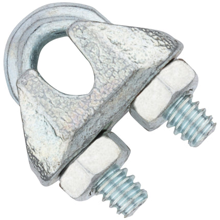 National Hardware N889-013 Wire Cable Clamp, 1/8 in Dia Cable, 7/8 in L, Malleable Iron/Steel, Electro Galvanized/Zinc :CD10: QUANTITY: 1