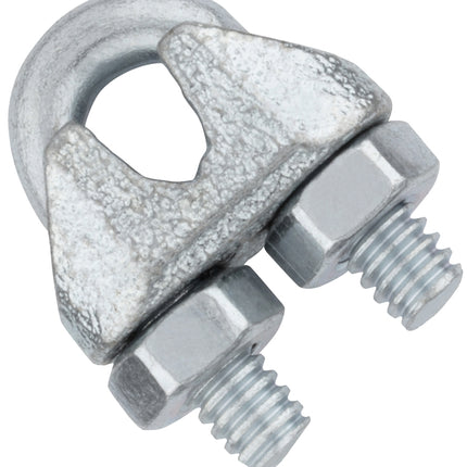 National Hardware N889-014 Wire Cable Clamp, 3/16 in Dia Cable, 1 in L, Malleable Iron/Steel, Electro Galvanized/Zinc :CD10: QUANTITY: 1