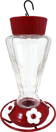 Stokes Select Royal 38135 Bird Feeder, 28 oz, 4-Port/Perch, Glass/Plastic, Red, 10-3/4 in H :EA: QUANTITY: 1