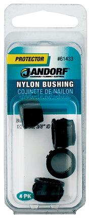Jandorf 61433 Conduit Bushing, Nylon, Black, 3/8 in Dia Panel Hole, 0.45 in Thick Panel :CD: QUANTITY: 1