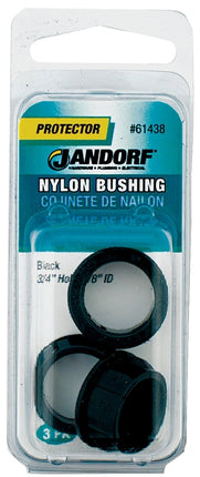 Jandorf 61438 Conduit Bushing, Nylon, Black, 5/8 in Dia Panel Hole, 0.406 in Thick Panel :CD: QUANTITY: 1