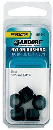 Jandorf 61440 Conduit Bushing, Nylon, Black, 1/4 in Dia Panel Hole, 0.406 in Thick Panel :CD: QUANTITY: 1