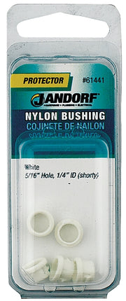 Jandorf 61441 Conduit Bushing, Nylon, White, 1/4 in Dia Panel Hole, 0.237 in Thick Panel :CD: QUANTITY: 1