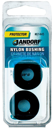Jandorf 61445 Conduit Bushing, Nylon, Black, 3/8 in Dia Panel Hole, 0.406 in Thick Panel :CD: QUANTITY: 1