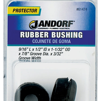 Jandorf 61474 Conduit Bushing, 1/2 in Dia Cable, Rubber, Black :CD: QUANTITY: 1